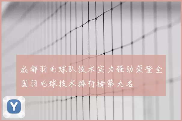 成都羽毛球队技术实力强劲荣登全国羽毛球技术排行榜第九名